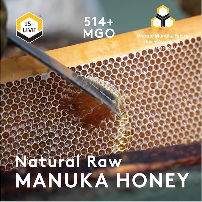 New Zealand Honey Co. Raw Manuka Honey UMF 15+ | MGO 514+, UMF Certified / 17.6oz