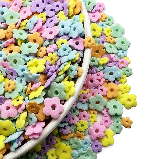 SE Si&Moos Edible Flowers Sprinkles for Cake Decorating Mini Sugar Flowers Pastel Confetti Sprinkles Edible Flower Cake Decorations, Baking, Ice Cream, Cookies, Cupcake Toppers Party Baby Shower Holiday Supplies 3 OZ