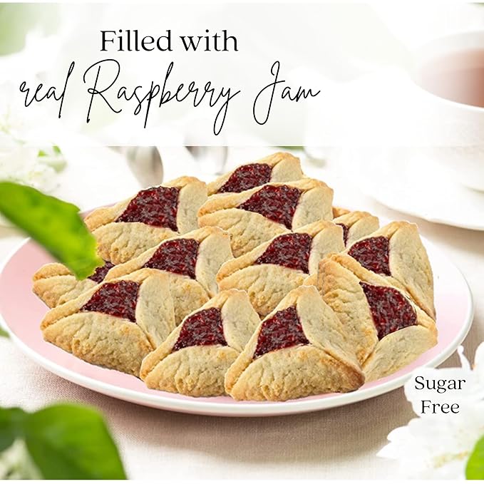 Sugar Free Cookies | [10 Count] Strawberry Filled Hamentaschen Cookies | Diabetic Cookies for Adults | Sugar Free Cookies and Snacks | Nut Free | Stern’s Bakery