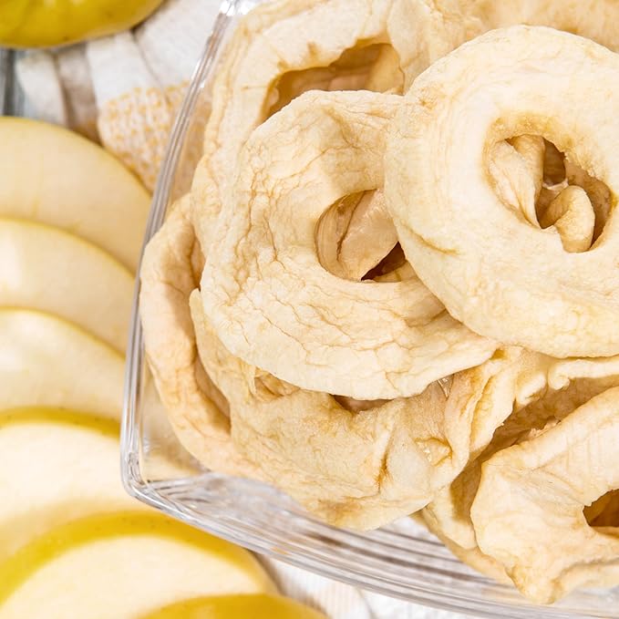 Dried Apples, 1 Pound Bag Dried Apple Slices, Dehydrated Apples Rings, Dried Fruit, The Hampton Popcorn & Candy Company