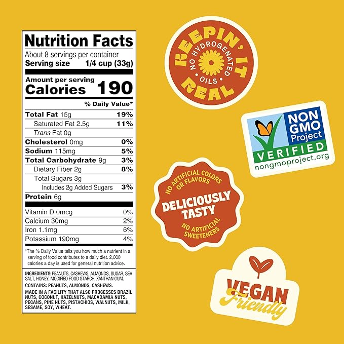 Back to Nature Sweet & Salty Nut Mix, Honey Roasted Peanuts, Salted Cashews & Almonds, Dry Roasted, Non-GMO, On-the-Go Pouch Snack, 9oz Pouch