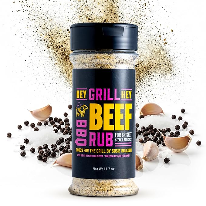 Hey Grill Hey | Beef Rub 11.7 oz | NBBQA Award Winning Rub. Geat brisket seasoning, burger seasoning, steak seasoning, veggies and more.