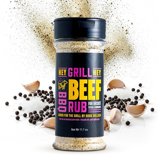 Hey Grill Hey | Beef Rub 11.7 oz | NBBQA Award Winning Rub. Geat brisket seasoning, burger seasoning, steak seasoning, veggies and more.