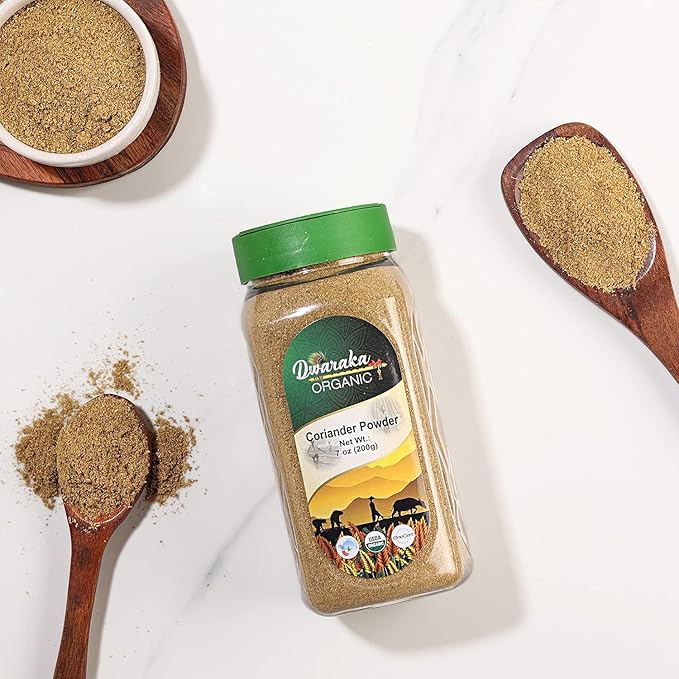 Dwaraka Organic - Coriander Powder, 7oz, Healthy, Organic, Non GMO, All Natural