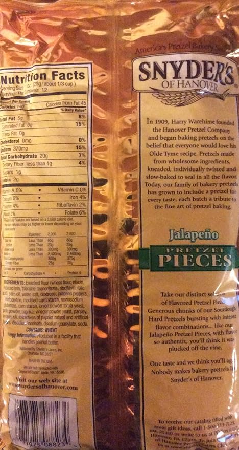 Snyder's JALAPENO PRETZEL PIECES 12oz. (Pack of 2)