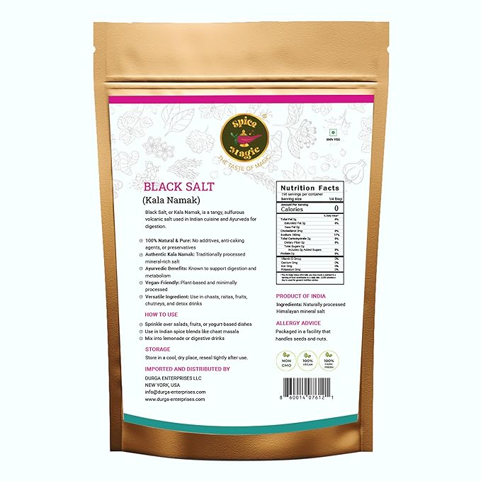 Spice Magic Black Salt (Kala Namak) ??Authentic Indian Mineral Salt | Unique Tangy Flavor for Chaats, Curries & Vegan Recipes | 7 oz (200 G)