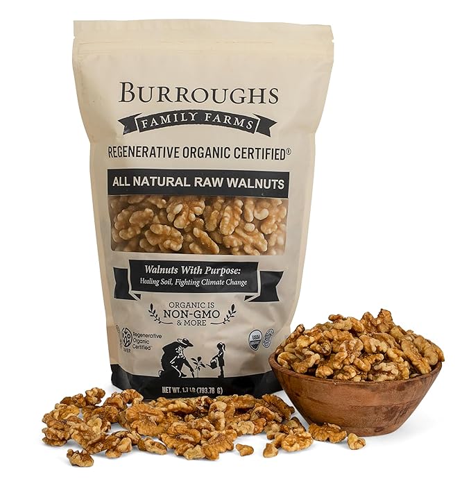 Organic Raw Walnuts Halves & Pieces ??Unpasteurized, Regeneratively Grown in California ??Whole, Fresh, Unsalted ??Plant-Based Omega-3s