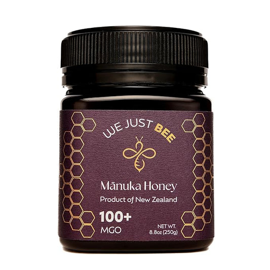 Raw Manuka Honey MGO 100+ | Premium New Zealand Honey – Supports Wellness with Natural Properties | 100% Pure, Sustainably Sourced | Ideal for Tea, Toast, & More – 250g/8.8oz
