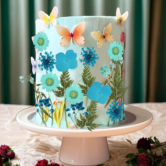 JeVenis Blue Wildflower Cake Toppers Wildflower Decor Baby In Bloom for Baby Shower Birthday Bridal Shower Wedding Party Decoration
