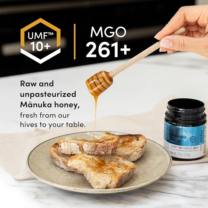 Me Today Manuka Honey, UMF 10+/MGO 261+ from New Zealand Authentic, Raw & Unpasteurized Honey | Raw Manuka Honey for Daily Wellness Support | Delicious Honey Crafted by Bees in 8.8oz