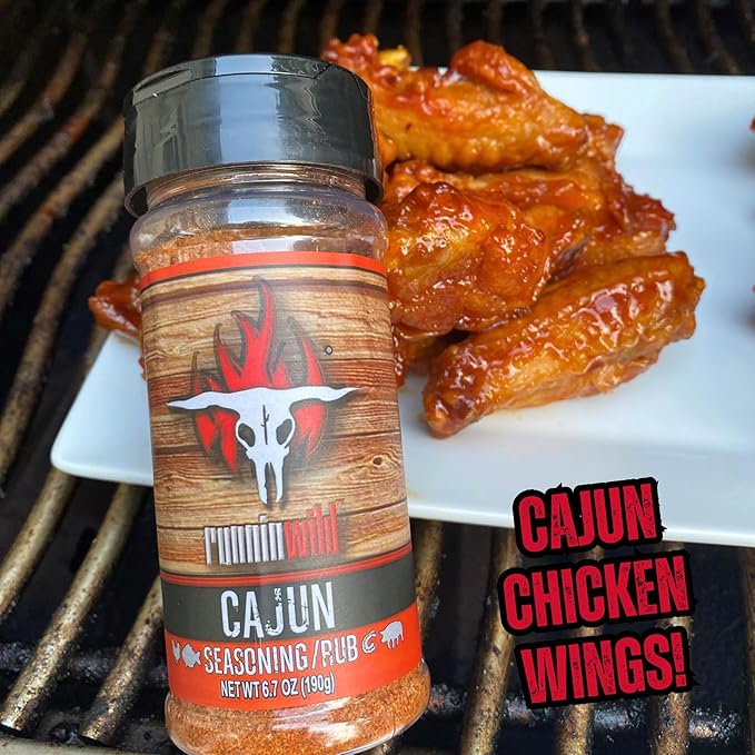 Gourmet Cajun Seasoning | No Artificial Flavors, No MSG added | Premium Cajun Rub for Chicken, Fish, Shrimp and Pork | Runnin Wild Foods, 6.7 ounces