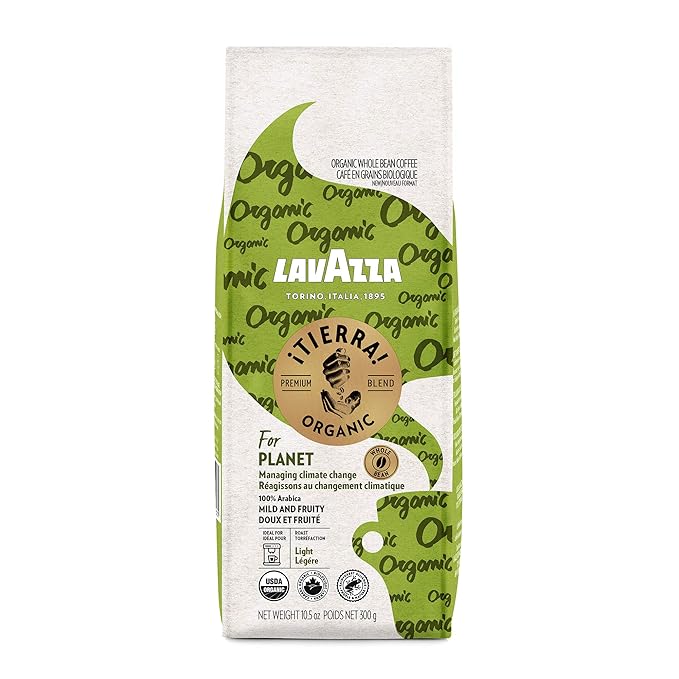 Lavazza 징Tierra! Organic Planet Whole Bean Coffee, Light Roast, 10.5 Oz