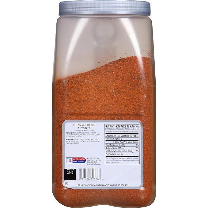 McCormick Culinary Rotisserie Chicken Seasoning, 6.5 lb (Pack of 3) - Three 6.5 Pound Containers of Rotisserie Chicken Seasoning Rub for Poultry Dishes, Best for Restaurant Use