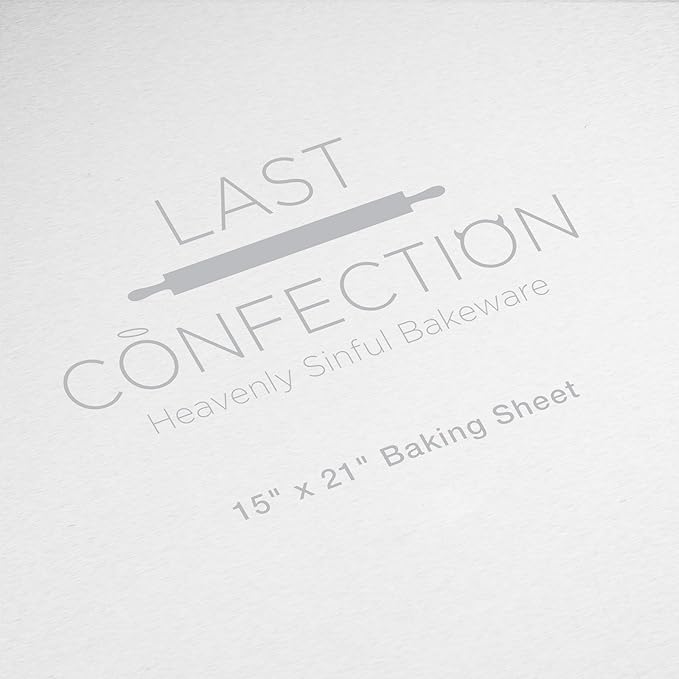 Last Confection 12 Cookie Baking Sheets 15" x 21" - Rimmed Aluminum Jelly Roll Trays - Three-Quarter Sheet Pans