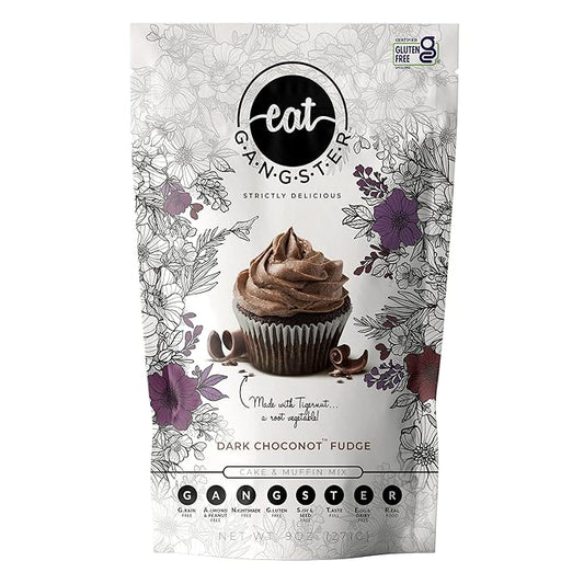 eat G.A.N.G.S.T.E.R. Dark Choconot Fudge Cake & Muffin Mix | Gluten-Free, Grain-Free, Nut-free, Egg-free, Clean Ingredients, Allergy-Friendly. Easy to Make, Great for those with Food Sensitivities, on Elimination Diets or the AIP and Paleo Diets