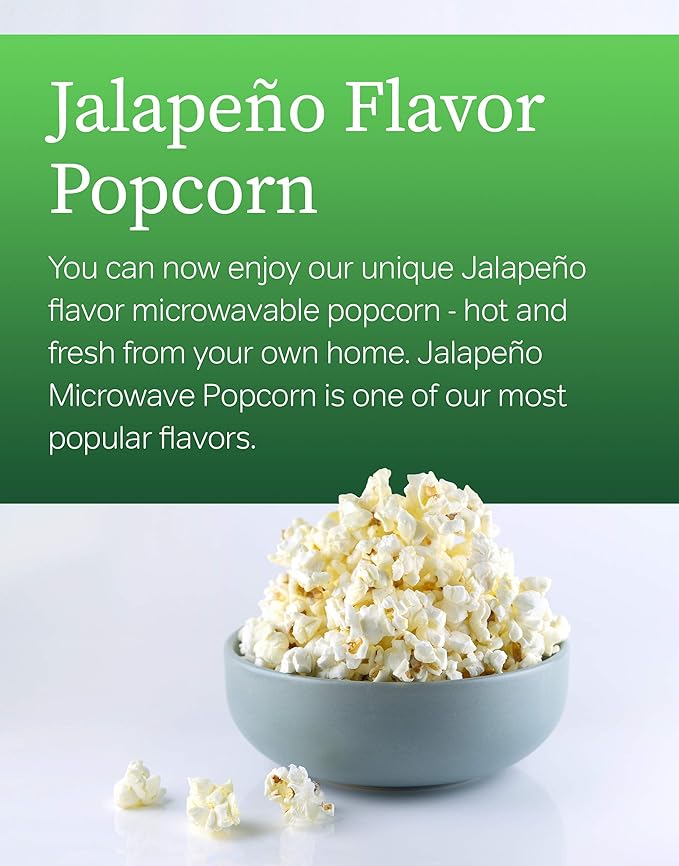 Preferred Popcorn Microwave Popcorn, Non-GMO, Whole Grain, Gluten Free (Jalapeno, 18 Microwavable Bags)