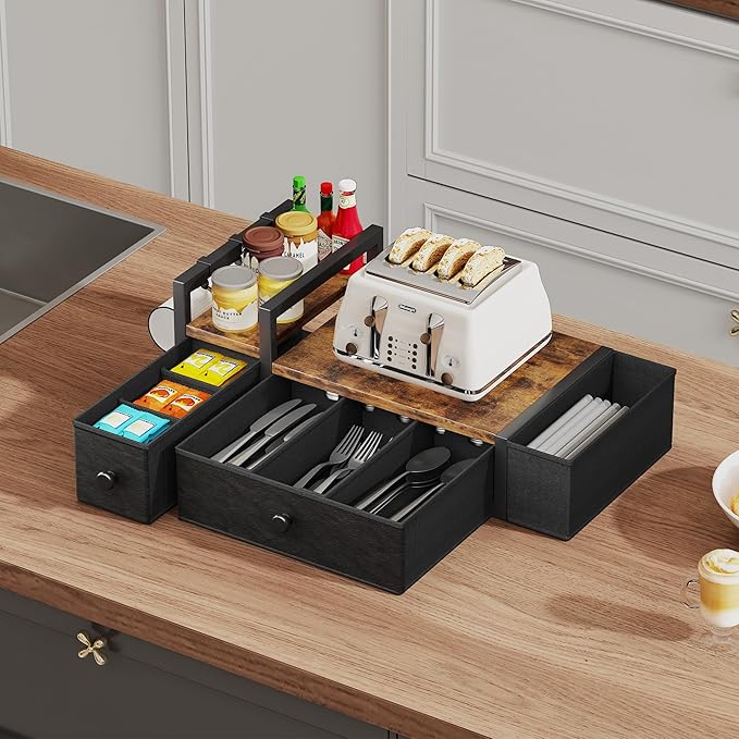 Homeiju Coffee Pod Drawers - K Cup Organizer, Nespresso Pods Holder with Mug Rack, Coffee Holder for Countertop, 52 Capacity Pods, Suitable for Kitchens, Offices and Coffee Bars竊늁atent Pendingç«?,<div>