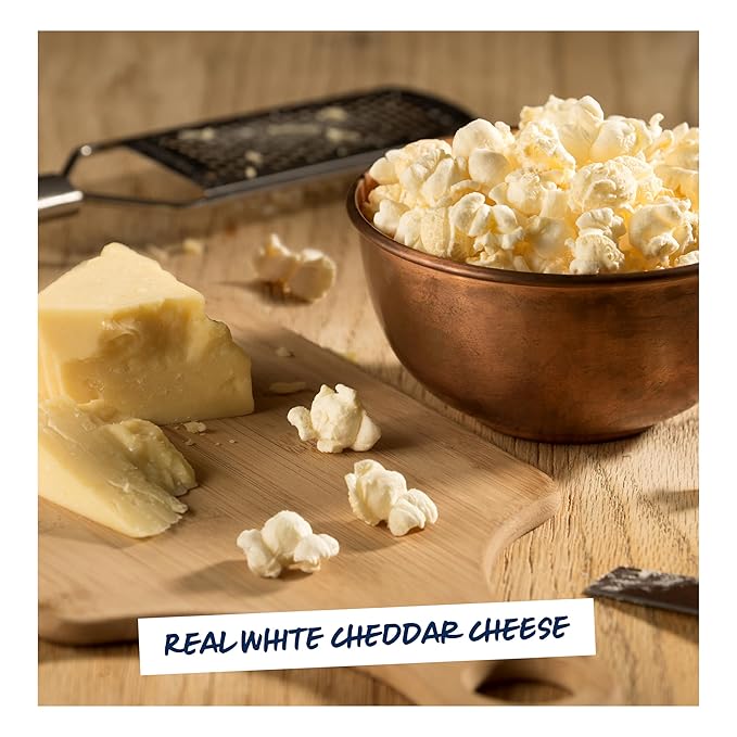 Garrett Popcorn White Cheddar, 5.0oz, 4 Bags, White Cheddar Gourmet Popcorn, Gluten Free, Savory Snack, Popped Popcorn Bags