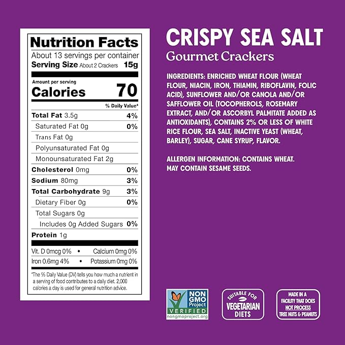 Milton's Gourmet Crackers Variety Bundle (Original Multi-Grain, Everything, Crispy Sea Salt) - Non-GMO Project Verified, Natural Ingredients, Kosher, Great for Charcuterie Boards - 8.4 Oz, Pack of 3