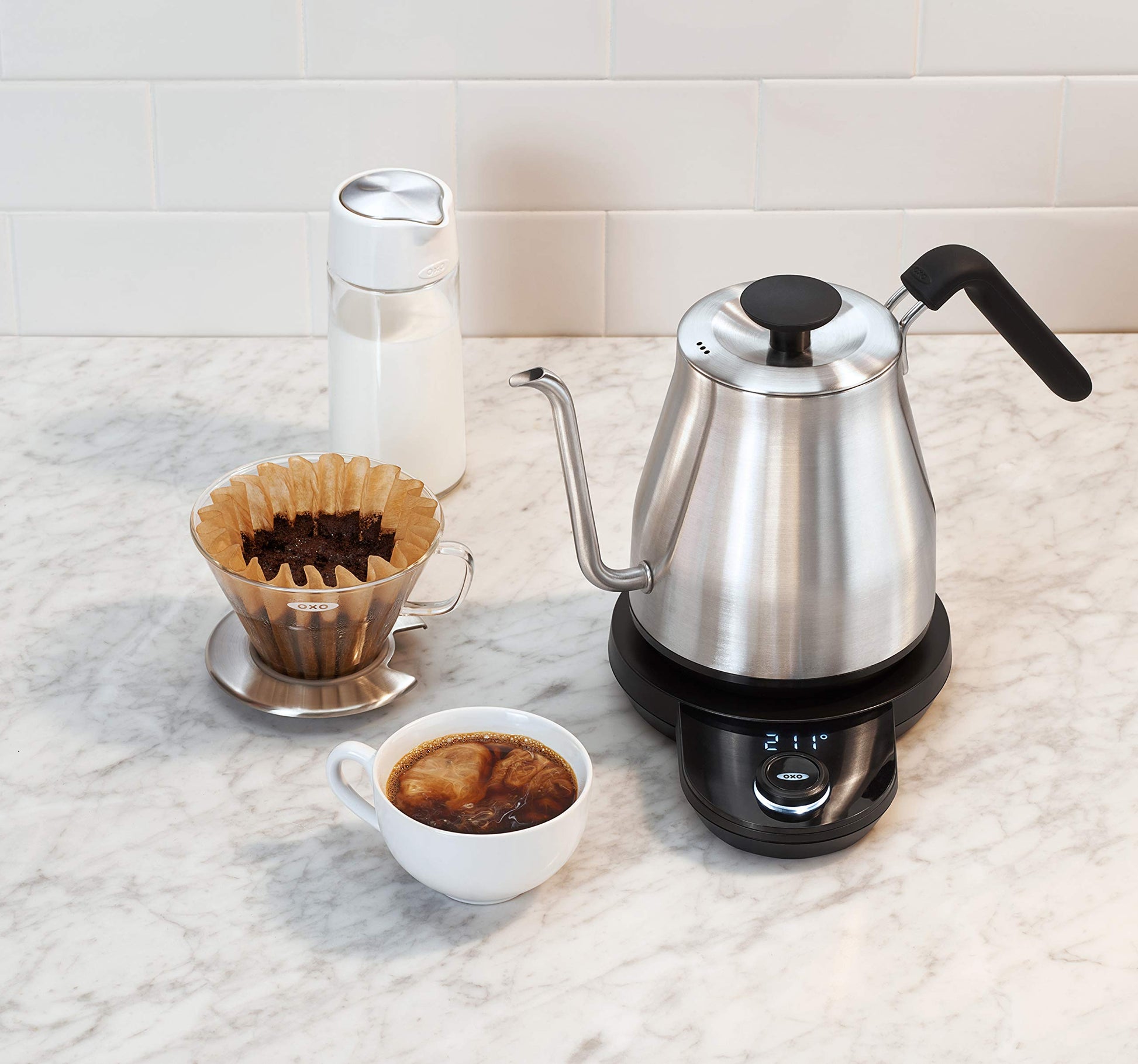 OXO Brew Pour Over Gooseneck Electric Kettle - Stainless Steel