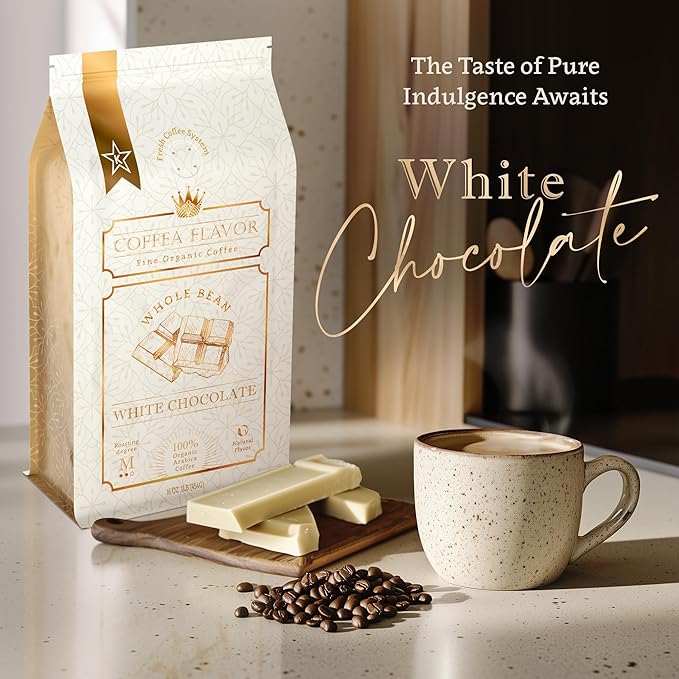 White Chocolate Flavored Ground Coffee ??Medium Roast, 100% Arabica, Single Origin, Organic ??Naturally Flavored, No Artificial Sweeteners ??by Coffea Flavor
