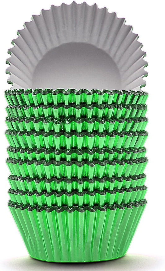 200 Pcs Green Foil Cupcake Liners Standard Baking Cups Muffin Paper Cases