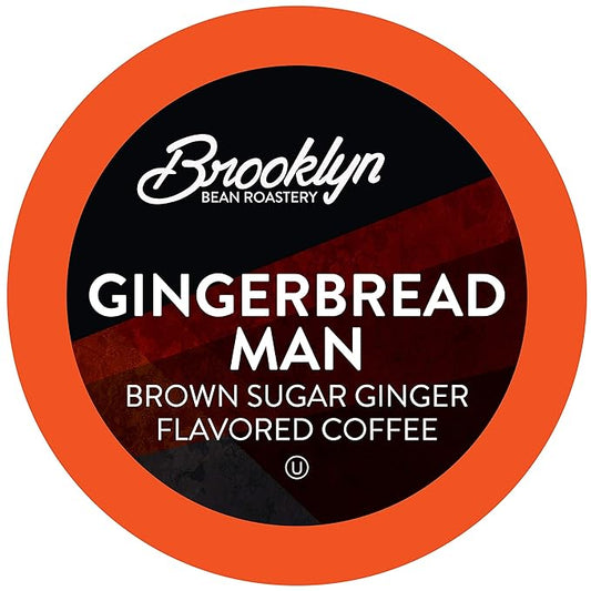 Brooklyn Beans Gingerbread Man Coffee Pods - Compatible with Keurig K Cup Brewers Including 2.0 Machines, 40 Count, Festive Gingerbread Flavored Coffee
