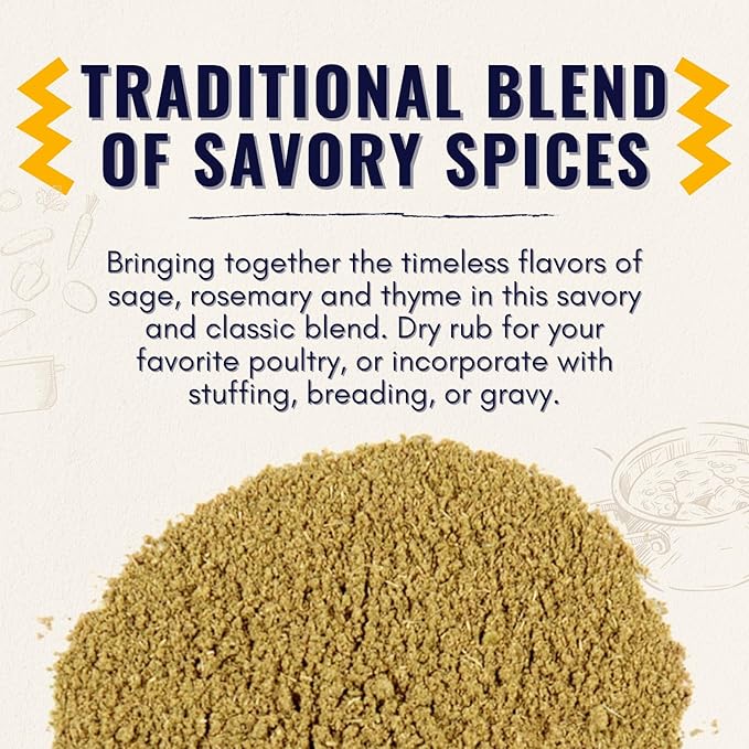 Shawhan Farms Classic Poultry Seasoning - Naturally Gluten-Free - Non-GMO - Perfect Blend for Chicken, Turkey, Stuffing, Dressing - 2.25 Ounce Bottle