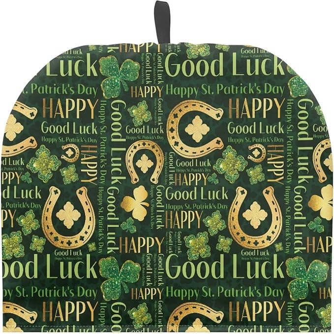 Hudotybom Four-Leaf Clover Tea Cozy for Teapot Insulated Large Teapot Cover to Keep Warm Tea Kettle Cover Machine Washable Coffee Pot Cloth Covers St Patrick Day Decorations