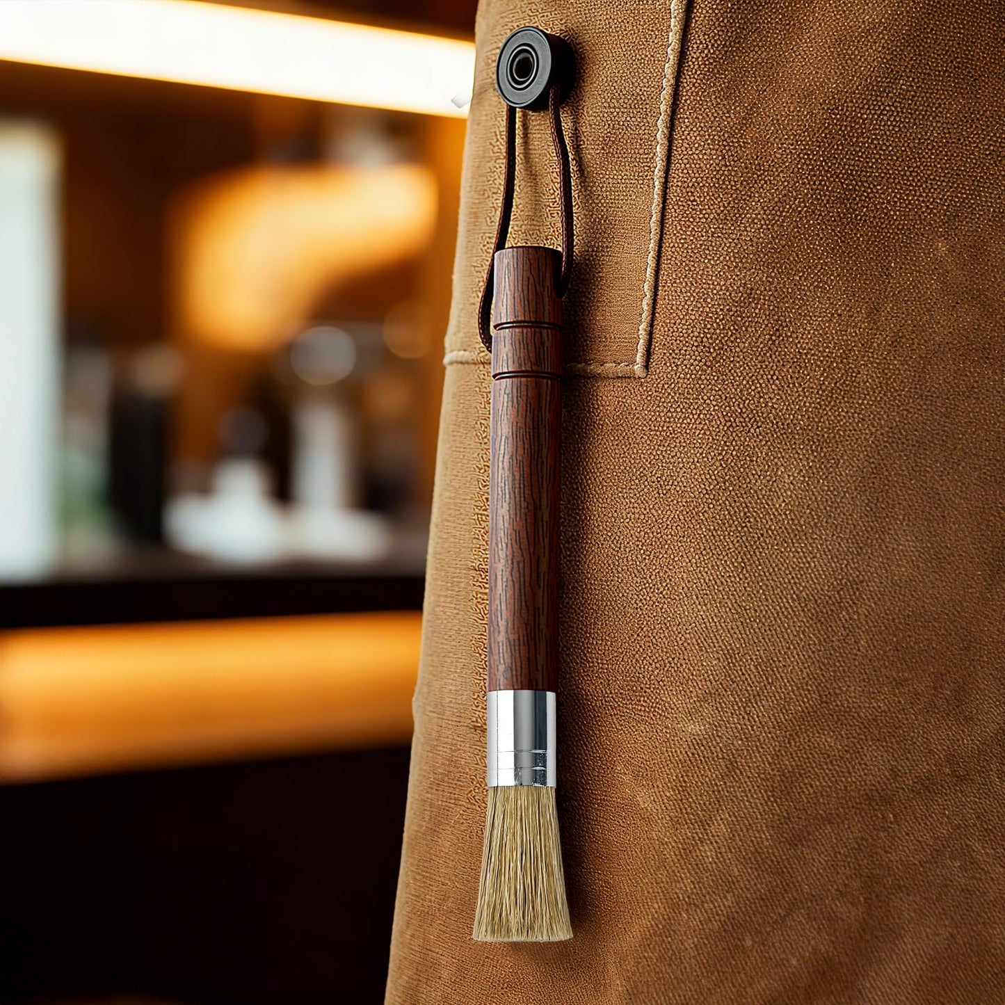 Coffee Grinder Cleaning Brush Set, Espresso Machine Brush Cleaner Tool with Walnut Wood Handle and