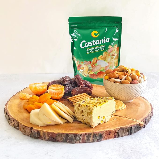 Castania BBQ Lebanese Mixed Nuts, Super Extra Mix with Pistachios, Almonds, Cashews, Hazelnuts, Peanuts, Pumpkin Seeds, Corn, and Chickpeas, 10.6oz (Pack of 4)