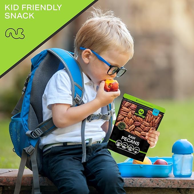 NUT CRAVINGS - Raw Pecans Halves & Pieces, Unsalted, Shelled, (32oz - 2 LB) Bulk Nuts Packed Fresh in Resealable Bag - Kosher Healthy Snack, Food Assortments Ideal for Trail Mixed Nuts