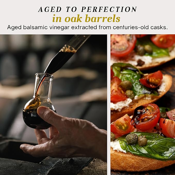 Bellina Gourmet Balsamic Gift Set - Bread Dipping Set with Giuseppe Giusti Balsamic Vinegar of Modena and Bread Dipping Dish with Grape Design, Italian Cooking Gifts from Italy - 8.45 fl oz (250 ml)