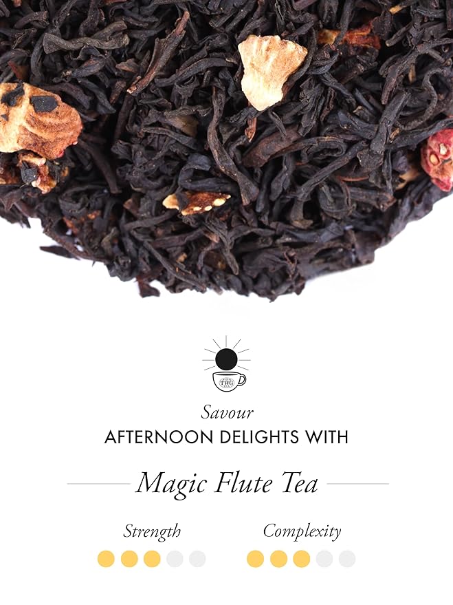 TWG Tea | Magic Flute Tea | Black Tea | Strawberry | 15 Hand Sewn Cotton Teabags | Gift Set