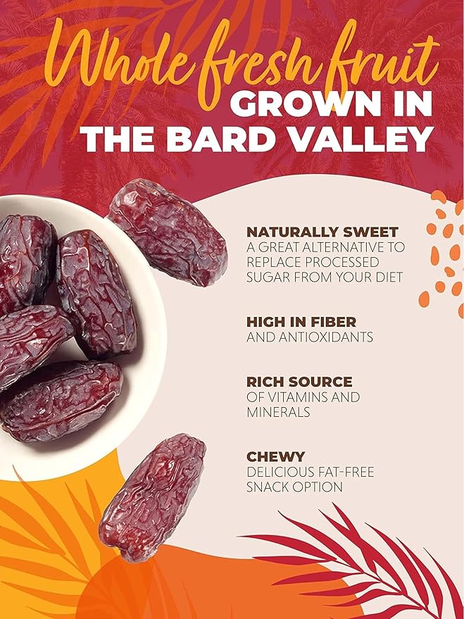 Natural Delights Medjool Dates Whole - Non-GMO Verified Fruit, Good Source of Fiber & Potassium, Naturally Sweet, Snack for On-the-Go, Large & Plump Dates - Bulk 5 lb Box (Pack of 2)