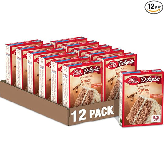 Betty Crocker Delights Super Moist Spice Cake Mix, 13.25 oz. (Pack of 12)