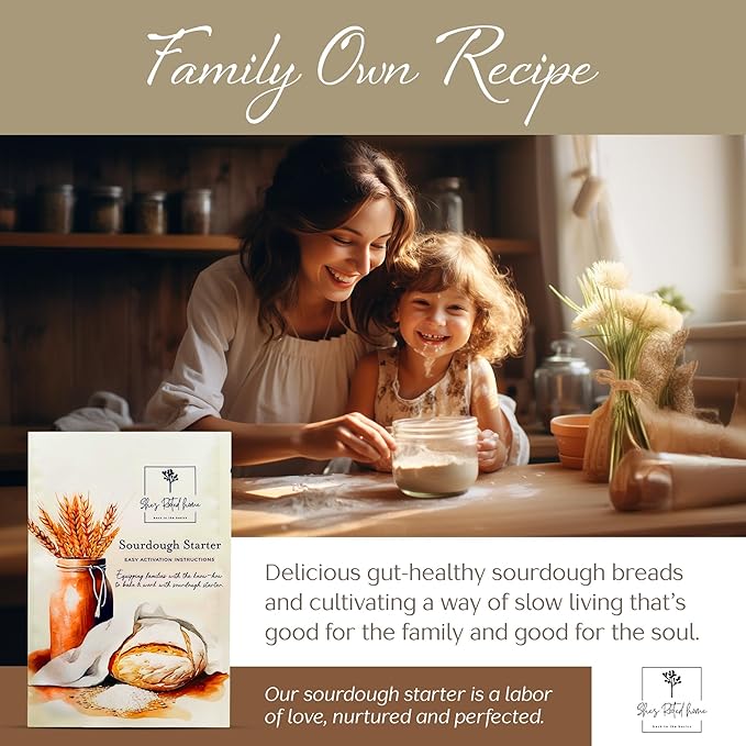 Shes Rooted Home Sourdough Starter Culture | Artisan Style Live Active Starter For Baking Sourdough Bread | Perfect for Pizza, Pancakes, Focaccia | Non-GMO Organic Sourdough Starter