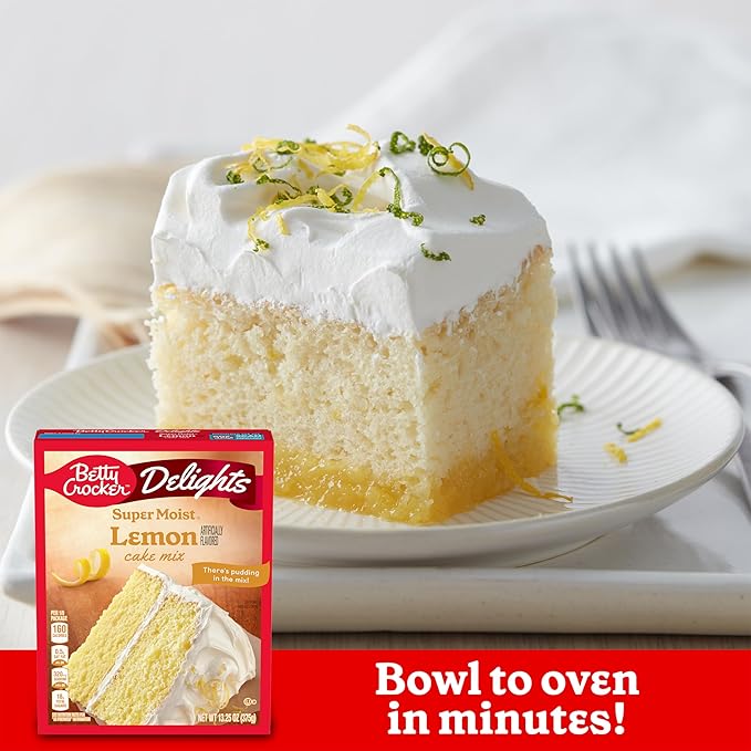 Betty Crocker Delights Super Moist Lemon Cake Mix, 13.25 oz