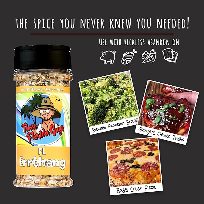 Errthang Seasoning - Savory & Smoky Florida Blend With Aromatics, Seeds, & Orange Peel, 130g - Perfect Food Seasonings and Spices for Pork, Fish, Veggies, Bread & More