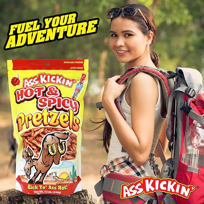 ASS KICKIN??Pretzels 12 Ounce Size Flavor Pack Seasoned Pretzel Twists (12oz, Hot & Spicy)