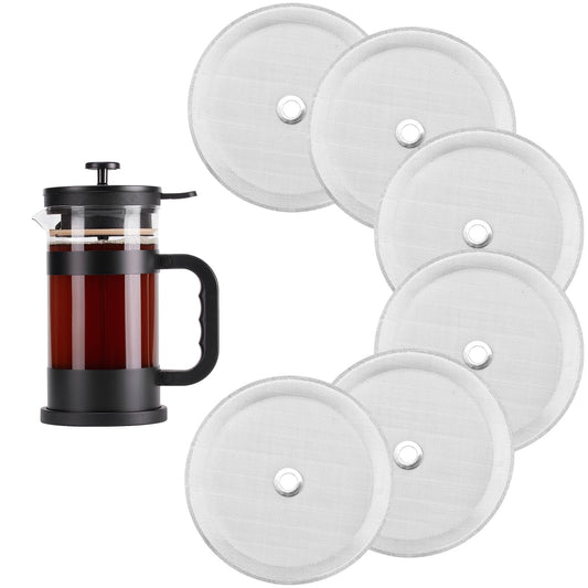 6 Packs French Press Filters Replacements, 4 Inch Premium Stainless Steel French Press Screen