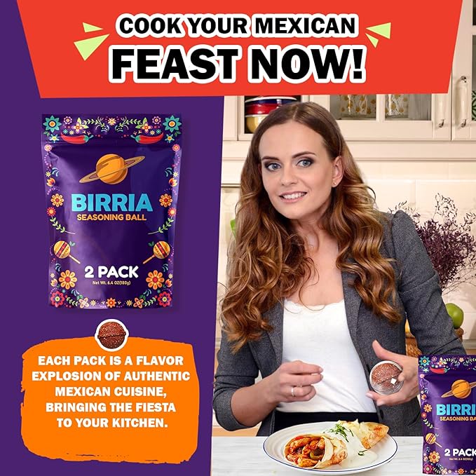 Birria Bomb Balls Seasoning, Authentic Mexican Stew Spice Mix for Tacos, Burritos, Nachos, and Quesadillas, Made with Real Mexican Seasoning, and Spices for Quick and Flavorful Meals