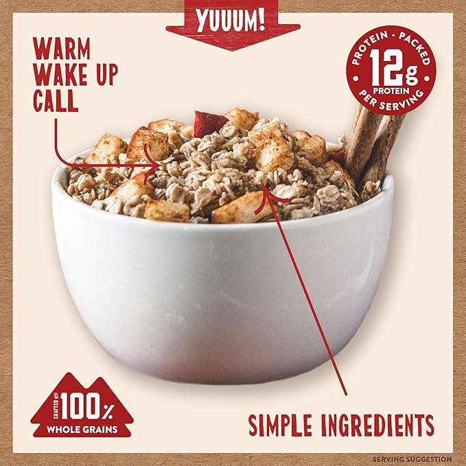 Kodiak Cakes Instant Oatmeal Packets, Apple Cinnamon, High Protein, 100% Whole Grains, 6 boxes with 6 packets each (36 packets)