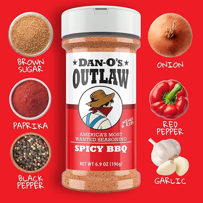 Dan-O's Outlaw Seasoning 3 Bottle Combo - Sweet & Tangy BBQ, Spicy BBQ, and Sweet Caribbean