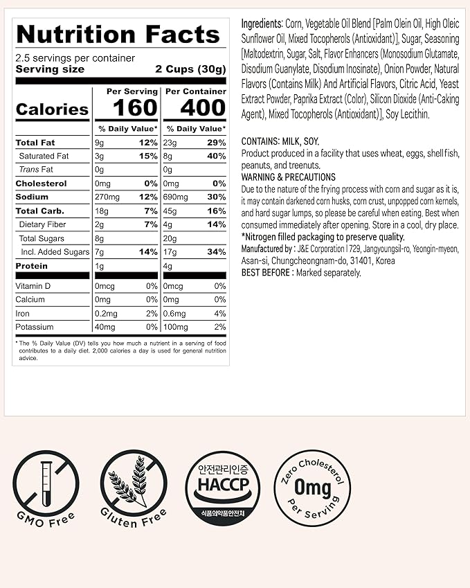 DARDA KPopcorn Hot Chili - Spicy Popcorn Snack with Bold Chili & Creamy Cheese Flavor, Crispy & Light, Low-Calorie, Non-Fried, Zero Cholesterol (2.64oz)