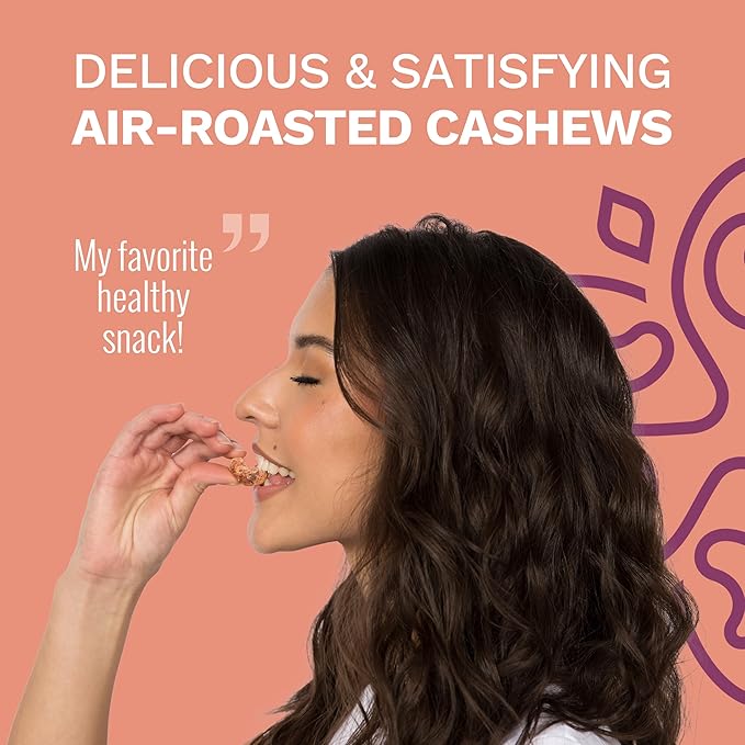 Cinnamon Wrapped Whole Cashews by Karma Nuts, Sweet & Savory, Air Roasted with Natural Skins, 2X more Fiber, Peanut-Free Facility, Kosher, Everyday Nut Snack, 7oz Resealable Bag