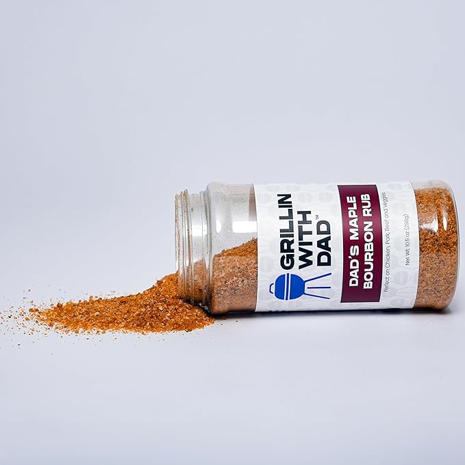 Grillin With Maple Bourbon Rub - Great Tasting Sweet and Savory BBQ - Great Balance of Flavor - Delicious On Chicken, Pork, Salmon - Gluten Free
