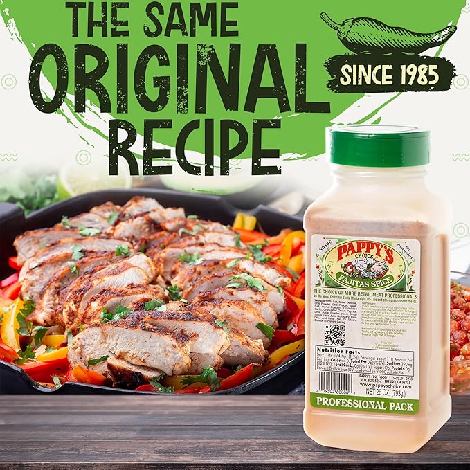 Pappy's Original Fajita Spice Seasoning 28 Oz. Professional Package