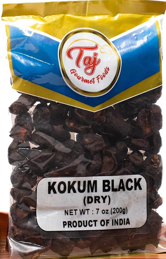 TAJ Premium Indian Black Kokum (Wild Mangosteen), (Dry, 7oz (NEW))