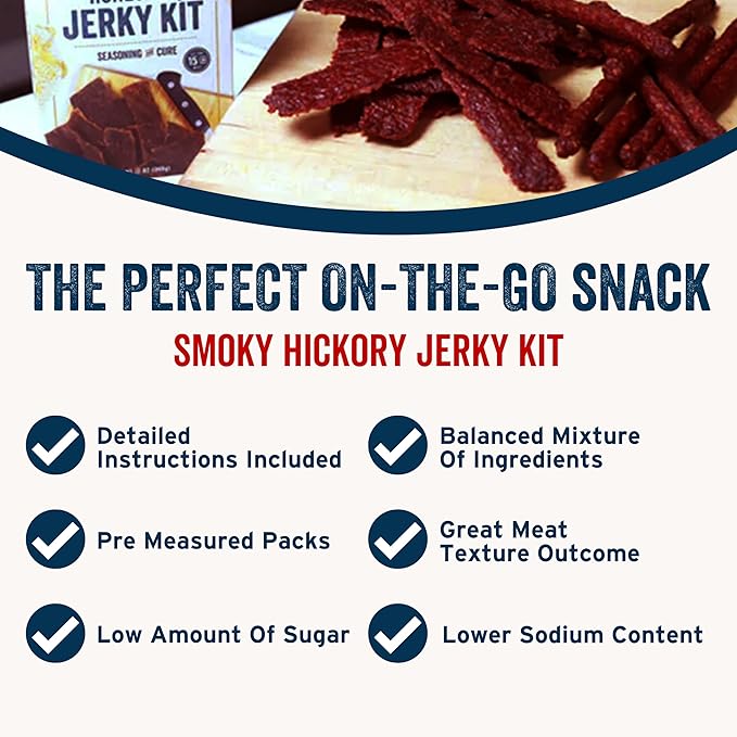 PS Seasoning Jerky Seasoning and Cure Kit (Smoky Hickory) - Award-Winning DIY Beef Jerky Making Kit with Seasoning Mix & Cure - Oven, Smoker, Dehydrator - Great for Beef, Turkey, Venison, Wild Game